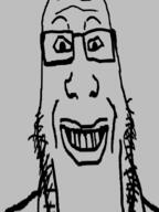 distorted glasses grin smile soyjak stubble variant:markiplier_soyjak // 600x800 // 119.6KB