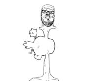 anime closed_mouth glasses jojos_bizarre_adventure mustache rokakaka soyjak stubble sweating throat variant:a24_slowburn_soyjak // 680x590 // 21.8KB