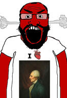 angry balding beard clothes glasses hair heart i_love open_mouth red_skin richard_henry_lee soyjak subvariant:science_lover tshirt variant:markiplier_soyjak // 2819x4096 // 870.2KB