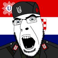 angry blue_eyes cap clothes country croatia flag flag:croatia glasses hat necktie soyjak stubble uniform ustasha ustashism variant:cobson white_skin world_war_2 wwii // 850x850 // 97.6KB