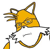 angry animal animal_ears blue_eyes closed_mouth ear fat fox frown fur furry glasses hair sega sonic_(series) soyjak tails_(sonic) variant:shotjak yellow_skin // 412x399 // 49.3KB