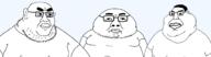chud chudmutt_trio closed_mouth fat glasses gynaecomastia hair lips mutt reunion series:trios_&_duos subvariant:chudmutt subvariant:incel_chudjak subvariant:tongamutt transparent_background variant:chudjak variant:meximutt // 3130x840 // 47.8KB