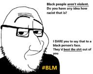 black_lives_matter blm_logo closed_mouth clothes glasses hashtag raised_eyebrow smirk smug stubble text variant:smugjak // 1056x847 // 17.8KB