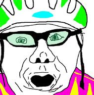 biker cyclist glasses grey_eyes helmet pink_clothes variant:suomijak // 691x700 // 71.2KB