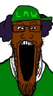 beard black_hat black_skin clothes glasses hat lmw_tan lost_media lost_media_wiki nigger open_mouth shitskin soyjak variant:markiplier_soyjak // 495x900 // 14.2KB