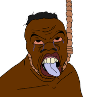 ack aliased angry black_skin bloodshot_eyes brown_eyes crying hair hanging jaundice large_nose lips nigger no_glasses noose rope rotten_teeth subvariant:feralnigger suicide template tongue tyrone variant:feraljak yellow_sclera // 1177x1177 // 34.8KB