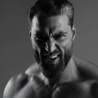 black_and_white gigachad grey_hair grey_skin meta:ai_generated monochrome nas:gigachad // 560x560, 6s // 2.2MB