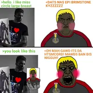 1_year_on_bald_men_with_glasses_website angry award blush body_pillow brown_skin clothes fundamental_paper_education greentext hand miss_circle nas:gigachad nate orangetext punisher_face subvariant:hunky_twink_sex_machine subvariant:the_beast variant:alicia // 2048x2048 // 1.1MB