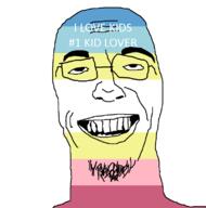 flag flag:minor_attracted_person glasses map_(pedophile) open_mouth pedophile soyjak stubble text variant:branniejak // 777x785 // 16.7KB