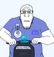 blart blogposting blue_shirt blurple clothes discord neutralplier_award riding scooter series:fusionjaks subvariant:blartiplier subvariant:neutralplier variant:blartjak variant:markiplier_soyjak white_skin // 876x921 // 66.9KB