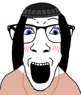 black_hair blue_eyes blushing clothes eyebrows female fusion glasses hair hat long_hair necklace no_stubble nose open_mouth series:fusionjaks teeth variant:dylanjak variant:soytan // 552x650 // 8.4KB