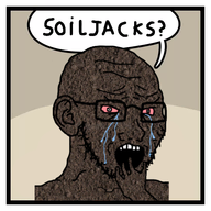arm bald bloodshot_eyes comic crying dirt ear eyebrows glasses hand looking_to_the_right nose open_mouth scared soil soiljak speech_bubble stonetoss stubble subvariant:crying_soyak_ears2 teeth text variant:soyak wrinkles // 500x500 // 224.2KB