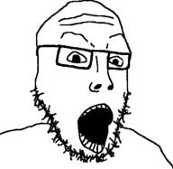 glasses open_mouth soyjak stubble variant:unknown // 442x430 // 7.3KB