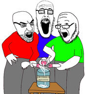 3soyjaks clothes cum glasses implied_chugsjak jar nsfw nu_trio open_mouth penis pens soyjak sproke stubble text variant:beastjak variant:burnsjak variant:kliksjak // 1275x1414 // 550.6KB