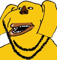 animal black_sclera dog ear janny lips mutt open_mouth snout soyjak stubble subvariant:impish_amerimutt variant:impish_soyak_ears yellow yellow_skin // 598x628 // 57.8KB