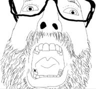 alternate beard glasses open_mouth soyjak variant:israeli_soyjak // 768x715 // 307.1KB