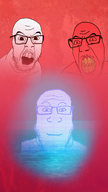 3soyjaks bloodshot_eyes blue calm closed_mouth fire open_mouth rage red smile subvariant:cobferal subvariant:neutralplier teeth variant:cobson variant:feraljak variant:markiplier_soyjak water // 1080x1920 // 2.1MB