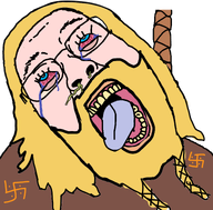 beard bloodshot_eyes blue_eyes clothes crying flag glasses hair hanging indo-european indo_european mucus mustache nordic open_mouth rope soyjak steppe subvariant:bernhardt suicide tongue transparent_background trend:aryan variant:bernd white_skin yellow_hair yellow_teeth // 768x754 // 114.1KB