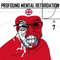 angry bald bell_curve black_eyes black_hole black_sclera british clenched_teeth closed_mouth country cracked_teeth drool ear england flag flag:kent flag:united_kingdom glasses iq iq_bell_curve kent mustache nightmare_fuel no_pupils profound_mental_retardation retard soyjak stubble text united_kingdom variant:feraljak wrinkles // 1024x1024 // 136.1KB