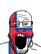 faroe_islands flag flag:faroe_islands glasses open_mouth soyjak stubble variant:markiplier_soyjak // 599x800 // 15.7KB