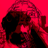 animated brain clothes dead dog glasses gore hair irl makeup open_mouth red shotgun soyjak suicide tongue tranny variant:bernd variant:dogjak // 622x805 // 407.6KB