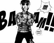 anime arms_crossed blood exclamation_mark manga text torn_clothes variant:chudjak // 736x588 // 234.7KB