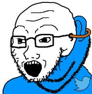 2soyjaks amerimutt beard bird blue blue_skin glasses mask open_mouth subvariant:impish_amerimutt twitter variant:impish_soyak_ears variant:soyak // 730x751 // 45.8KB