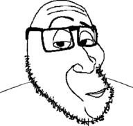 closed_mouth glasses megamind smile smug soyjak stubble variant:smugjak // 937x890 // 11.6KB