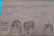 2soyjaks closed_mouth clothes ear facemask glasses good_boy_quest hair redraw smile soyjak text traditional_media twitter variant:chudjak variant:gapejak // 3970x2646 // 7.8MB