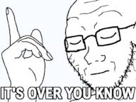 closed_eyes closed_mouth glasses hand its_over pointing soyjak stubble text variant:soyak // 1000x750 // 67.6KB