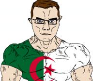 algeria arab berber blue_eyes brown_hair buff chad flag:algeria glasses lips muscles muscular_male subvariant:muscular_chud variant:chudjak white_skin // 2118x1858 // 1.4MB