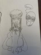 anime glasses oh_my_god_she_is_so_attractive open_mouth pencil_drawing soyjak stubble thought_bubble variant:unknown // 3024x4032 // 3.5MB