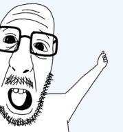 album_cover arm beard clothes glasses hand meshuggah_(band) music open_mouth pointing rare_trax soyjak stubble template transparent_background variant:traxjak // 2500x2681 // 96.2KB