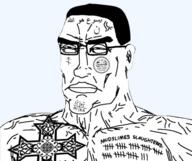 allah arabic arabic_text christian_cross christian_identity christianity coptic coptic_christianity egypt flag:egypt glasses hair icxcnika oriental_orthodox orthodox_cross soyjak subvariant:perceptive_chud tattoo tattoos text total_muslim_death transparent_background variant:chudjak // 546x457 // 143.5KB