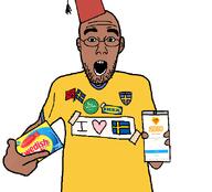 brown_skin duolingo fez glasses holding_phone immigrant muslims open_mouth stubble sweden turkiye variant:shirtjak white_background // 618x559 // 92.3KB