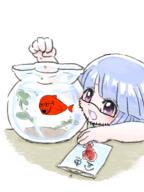 anime fish furude_rika higurashi variant:soyak water // 1200x1600 // 1.1MB