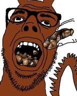 animal ear fur glasses hand nuts open_mouth stubble subvariant:feralsquirrel tail trend:squirreljakking variant:dubbbzjak // 289x360 // 61.1KB