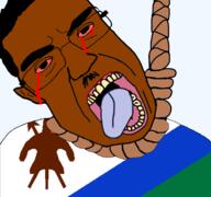 ack brown_skin flag flag:lesotho_(1987) glasses lesotho meta:tagme rope soyjak subvariant:patrick tongue variant:bernd variant:chudjak // 769x721 // 256.4KB