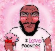 angry arm beard blood clothes fist glasses hand holding_object i_love pooner punisher_face red_face soyjak subvariant:science_lover text tshirt variant:markiplier_soyjak // 1175x1080 // 63.2KB