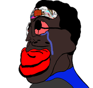 black_skin bloodshot_eyes crying hair lips looking_to_the_left meta:tagme nigger series:sidejaks side_profile subvariant:jartycuck subvariant:jartycuck_side subvariant:patrick template transparent_background variant:chudjak // 1050x996 // 117.0KB