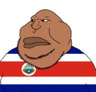 brown_skin closed_mouth costa_rica countrywar fat flag flag:costa_rica obese soyjak stubble variant:meximutt // 888x849 // 43.8KB