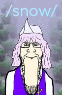 anime calm cap clothes hat lapel lavender_hair letty_whiterock snow touhou variant:markiplier_soyjak video_game // 785x1200 // 430.5KB