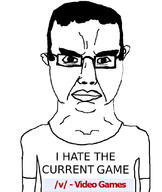 angry closed_mouth clothes ear glasses hair i_hate soyjak subvariant:chudjak_front text tshirt v_(4chan) variant:chudjak video_game // 701x832 // 126.3KB