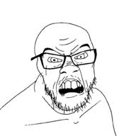 disgusted glasses soyjak squinting stubble variant:feraljak wince // 1500x1500 // 87.0KB