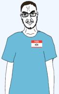 H2K_(namefag) blue_shirt body brown_hair green_eyes happy hybrid moustache smile smirk smug soyjak stubble subvariant:chudsoi variant:chudjak variant:soyak white_skin // 1627x2570 // 138.8KB