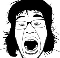 angry bant_(4chan) glasses long_hair looking_at_you open_mouth stubble teeth template variant:yonkjak yonkers // 740x720 // 17.3KB