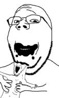 aliased animal beard cat crying eat eating fat glasses happy holding_object holding_soylent looking_at_you open_mouth skinny smile subvariant:soyak_front template traced variant:gapejak variant:soyak // 600x1000 // 39.7KB