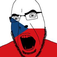 angry country czechia flag glasses open_mouth soyjak stubble variant:cobson // 721x720 // 23.2KB