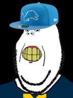 american_football angry cap clenched_teeth clothes detroit_lions football hat michigan national_football_league nfl no_eyebrows small_eyes soyjak stubble subvariant:michijak subvariant:wholesome_soyjak teeth variant:gapejak yellow_teeth // 828x1104 // 424.7KB