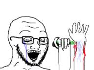 blood blood_drip box_cutter crazed crying gore hand holding_knife holding_object knife mutilation self_harm subvariant:soyak_(crazed) suicide variant:soyak vein // 800x600 // 70.0KB